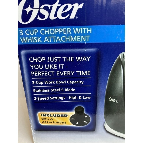 Oster Mini  3 Cup Black Mini Food Chopper with Whisk attachment Open Box - Picture 2 of 15